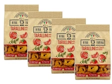 NINA FARINA -Fresh Baked Italian Tarallini Crackers, 6.35oz/bag- 4 Pack