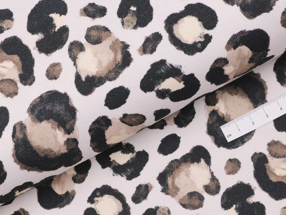 CANVAS Stoff Meterware Dekostoff Leopardenprint LEO CREME WEIß EUR 16,98/m - Bild 3 von 3
