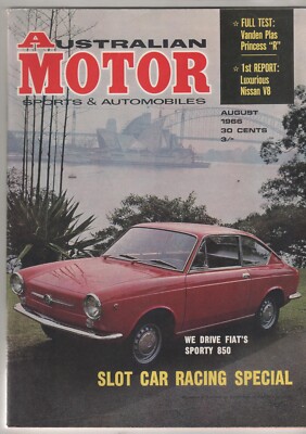 Australian Motor Sports 1966 Aug Fiat 850  Chrysler Airflow, Bristol, Lotus Elit