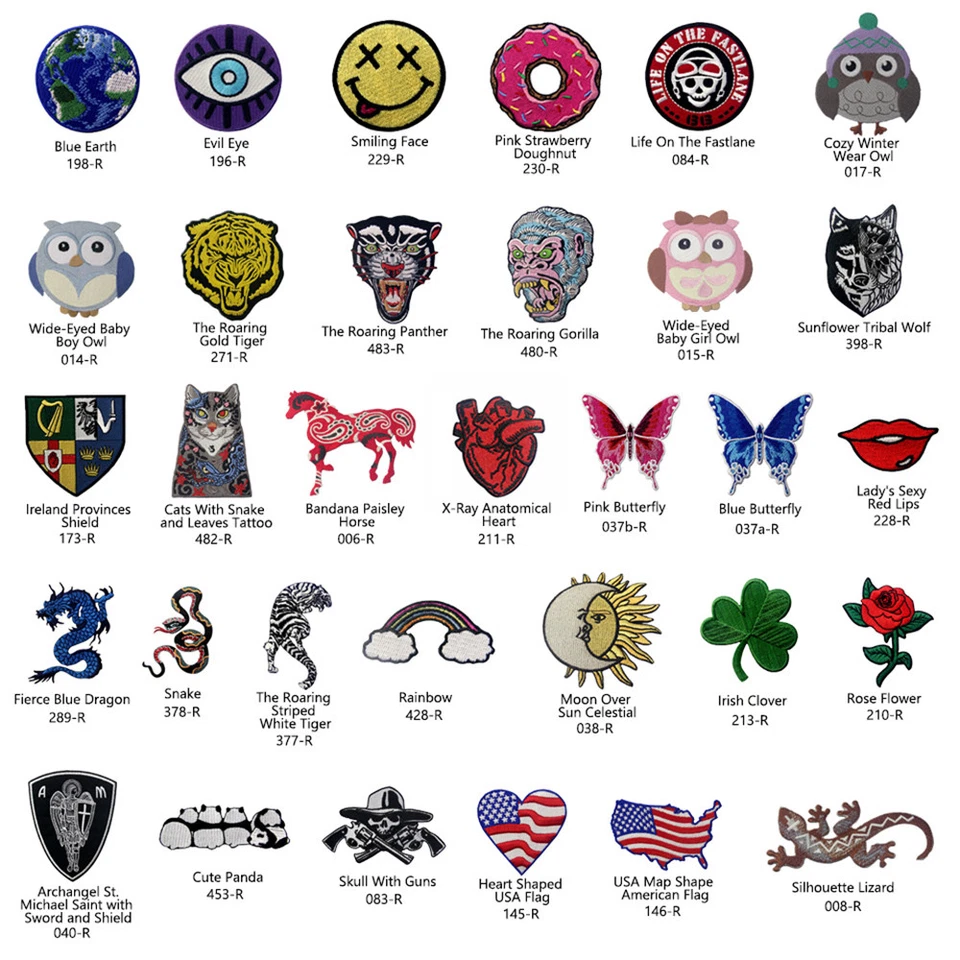 Embroidered Patches Iron Sew On Design patch for clothes appliques transfers - Image 4 of 4