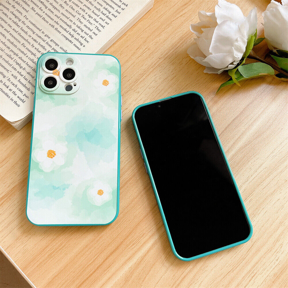 Blue Rose ＋ Light Flower Phone Cover Case For iPhone 13 Pro Max 11 12 XS XR  7 8
