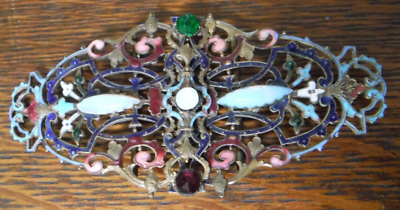 Antique Victorian ART NOUVEAU Ladies 2-Piece Jeweled  display picture 3