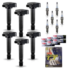 6 Ignition Coil & 6 Denso Platinum Spark Plug for Honda Odyssey 1999-2010 3.5L