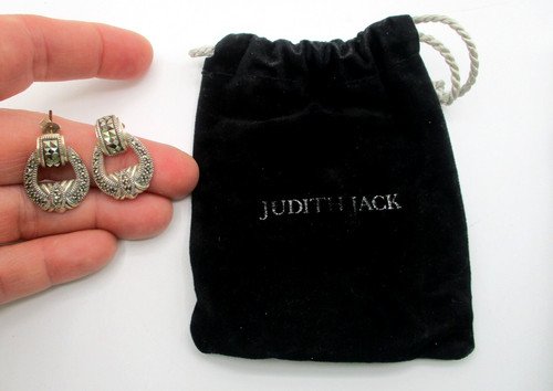 JUDITH JACK STERLING & MARCASITE EARRINGS