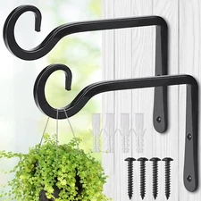 Plant Hangers Outdoor, 2 Pack 6 Inch Hanging Plant Bracket, Metal Hanging Hooks