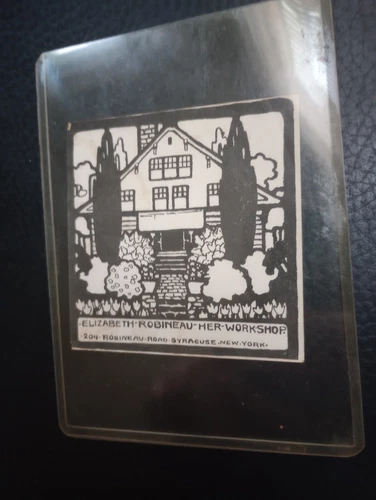 Original Adelaide Robineau Pottery Business Card Label