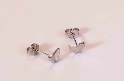 Super Adorable Silver Tiny Butterfly Stud Earring