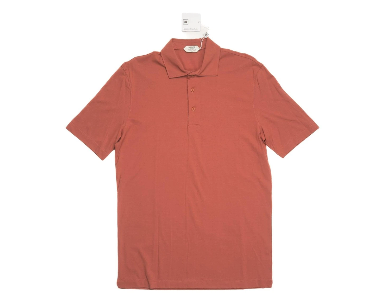 Kired by Kiton $395 NWT Brick Red Slim Fit Polo Shirt Crepe Cotton XS (46 IT)