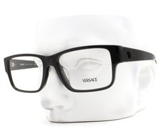 Versace Eyeglasses VE 3342F GB1 Glasses Glossy Black 57mm w/case Alternative Fit