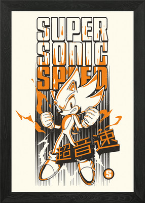 Super Sonic Speed Gerahmtes Wandbild Poster Leinwanddruck Bild