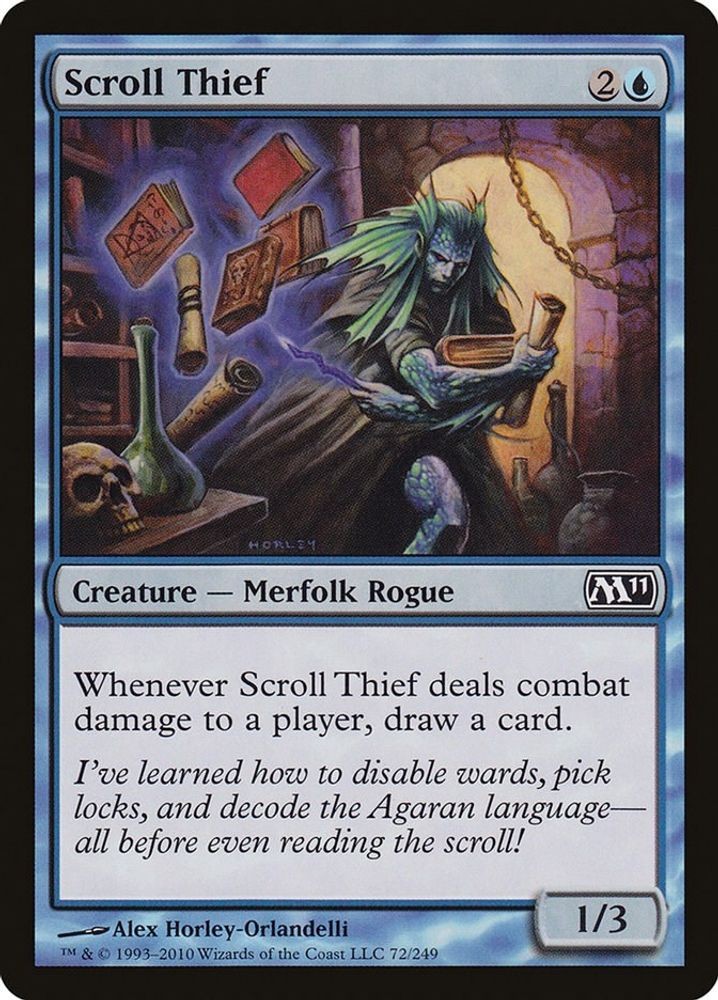 2010 Magic: The Gathering: Magic 2011 (M11) - Scroll Thief (#72, C, Near Mint)