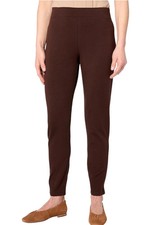 Susan Graver Women's Weekend Stretch Slim-Leg Pants Chocolate