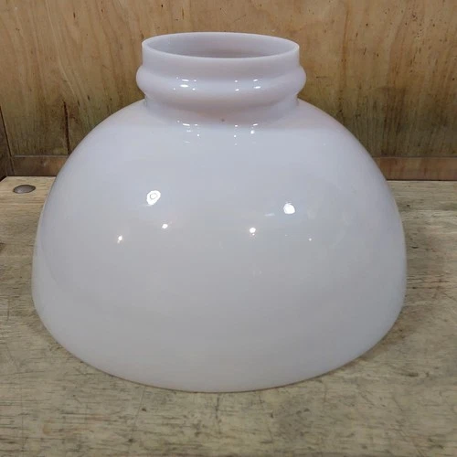 10" Milk Glass Shade Coleman Quick Lite Rayo Oil Lamp - Chipped- 3 1/4" Top Hole