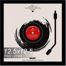 Fxojyvo Vinyl Record Frame for the Wall Display Album 12.5x12.5-1PACK, Black