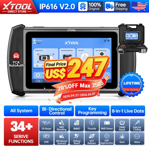 XTOOL IP616 V2.0 Bid-irectional OBD2 Scanner Diagnostic Tool Key FOB All System