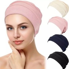 Damen Turban Kopf Schal Chemo Hut Hijab Mütze Kopftuch Beanie Krebs Kappe#