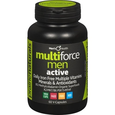 Prairienaturals Multiforce Men Daily Iron Free Multiple Vitamins Minerals & Anti