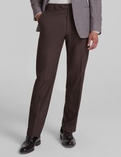 Michael Kors Men's Brown Classic Fit Fall Pattern Dress Pants Sz 38W 34L