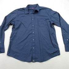 UNTUCKit Men's X-LARGE Slim Fit Gironde Navy Blue Long Sleeve Button Down Shirt