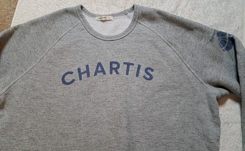 Marine Layer Chartis Gray Cotton Blend Crewneck Sweatshirt Casual Size XL - Picture 3 of 11