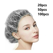 Disposable Shower Cap Bathing Elastic Clear Waterproof Hair Care Hat 20/50/100pc