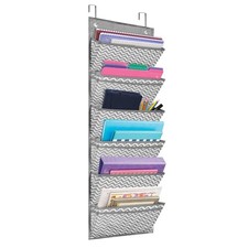 Hanging File Organizer Wall Mount Storage Pocket Chart Over The Door Office S...