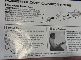 Mattel Nintendo NES Power Glove Comfort Tips Insert Paper [4007-0430]