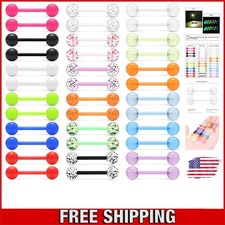 Fashionable 36Pcs 14G Acrylic Barbells - Glow in the Dark for Stylish Piercings