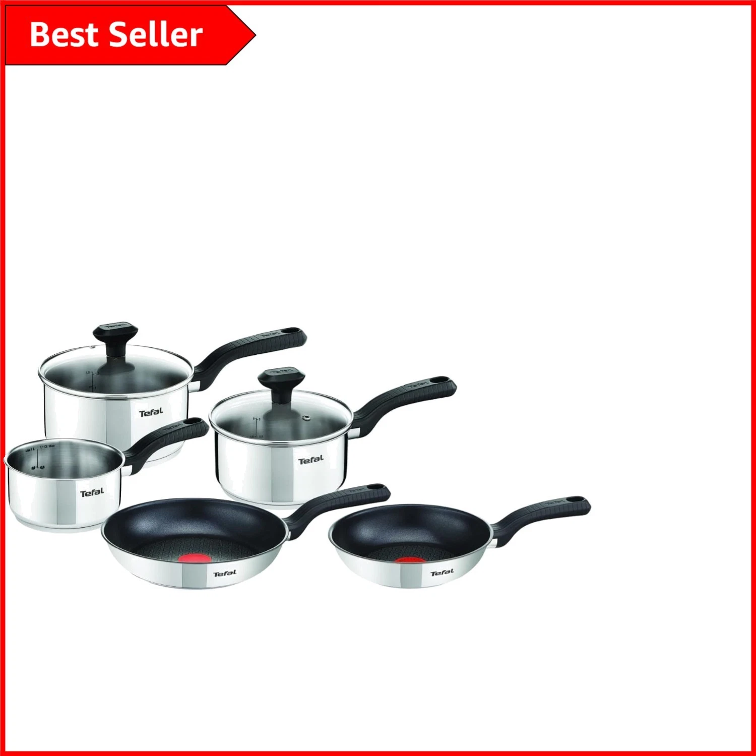 5-Piece Stainless Steel Cookware Set with Thermospot & Dishwasher Safe Design
Opens in a new window
