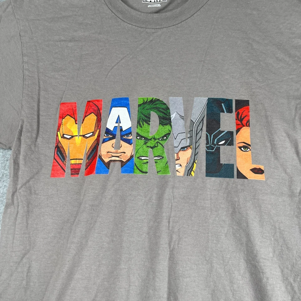 漫威 T 恤青少年小号灰色图形印花 Movoe 超级英雄 — 第 2/4 张图片