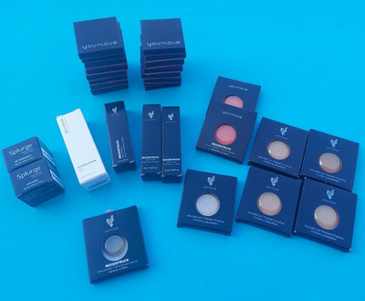 Large Younique Make-up Lot Eye Shadows Primer Glowplexion Re-fill Cases etc