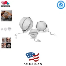 3pcs Stainless steel fine mesh seasoning ball kitchen soup spice stew filter ...