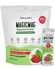 NaturalSlim MagicMag Magnesium Citrate Stick Packs, Strawberry Lime, 30 ct