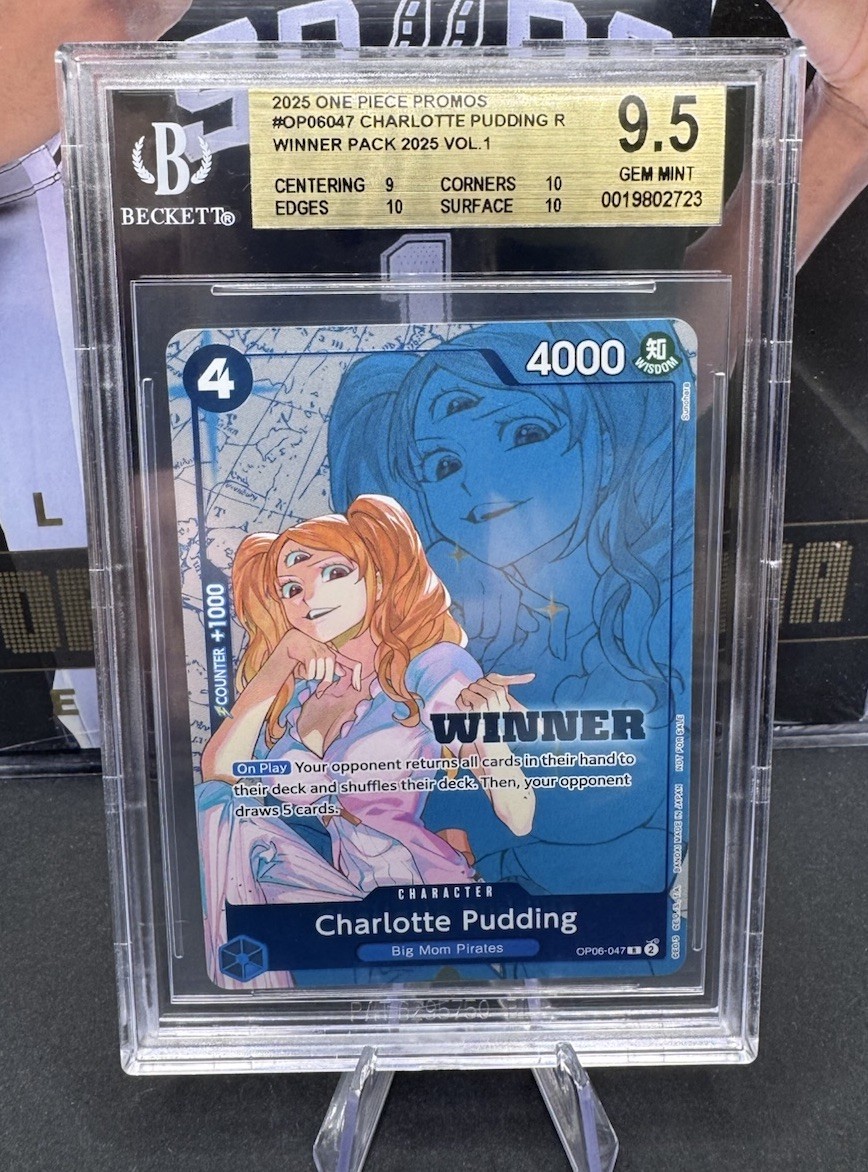 2025 One Piece #OP06-047 Charlotte Pudding Winner Pack 2025 Vol 1 BGS 9.5