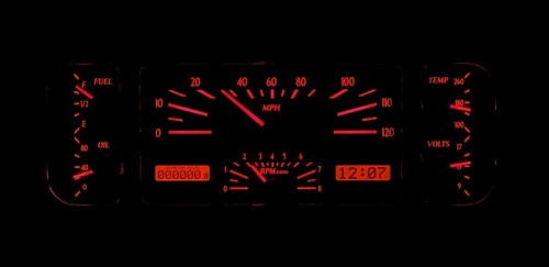 Dakota Digital 37 38 Chevy Car Analog Gauge System Silver Alloy Red VHX-37C-S-R - Picture 2 of 5