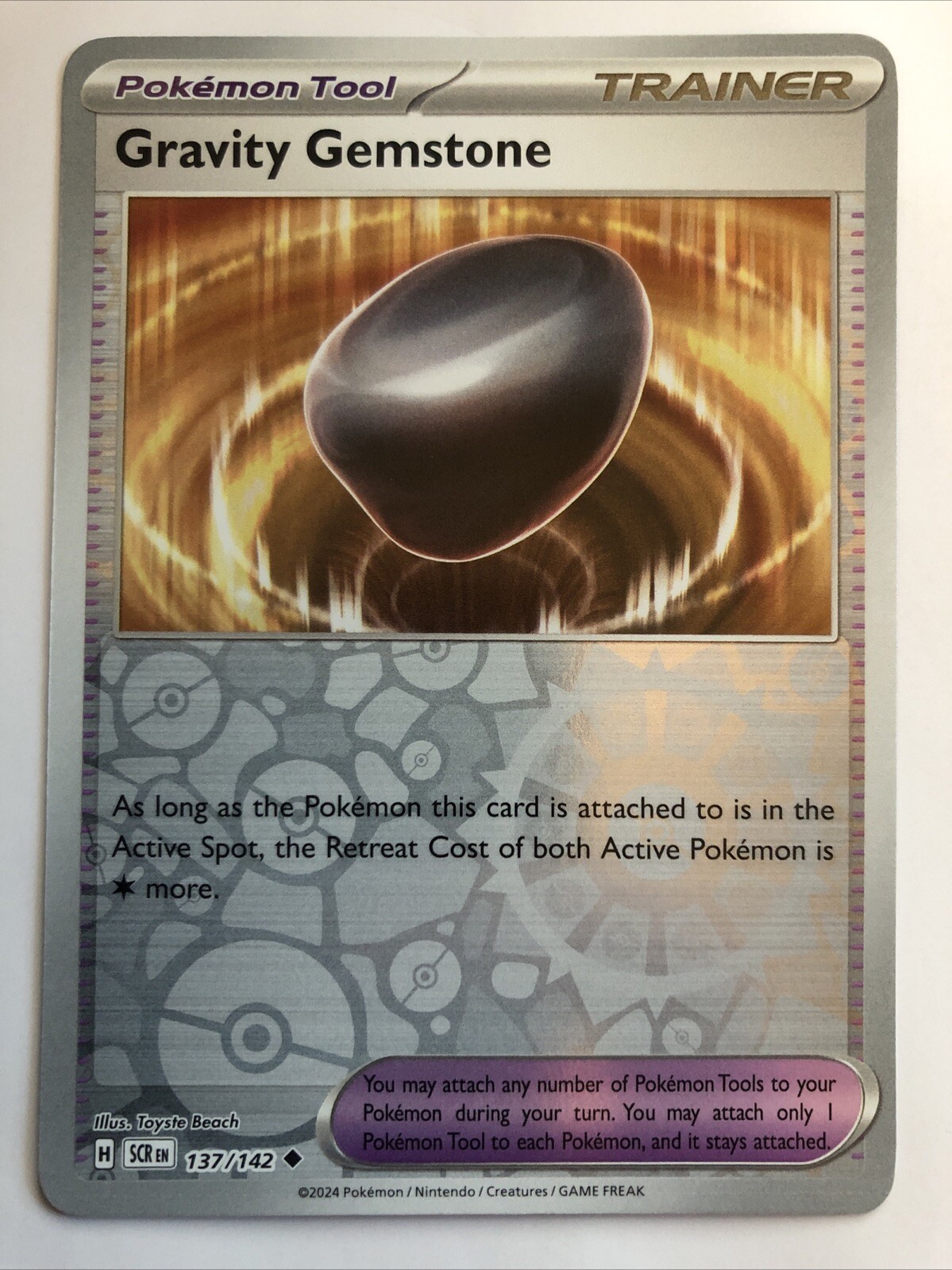 Pokémon TCG Stellar Crown Gravity Gemstone Reverse Holofoil 137/142 NM