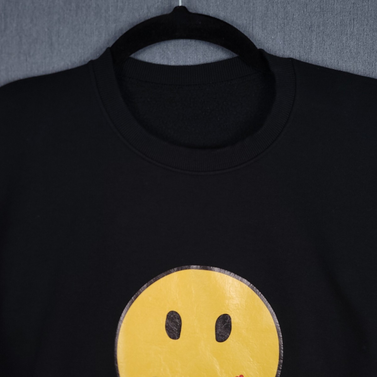 Graver Sweatshirt Unisex Large Black Big Dot Smile Long