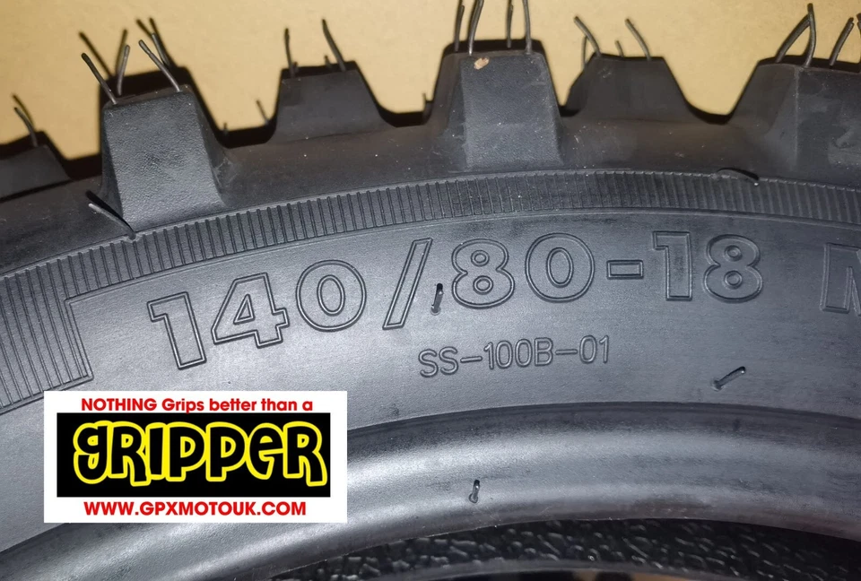 ROAD LEGAL FIRM RED STRIPE Rear Enduro tyre 140/80-18  GRIPPER FIM LIGHT - Image 4 of 4