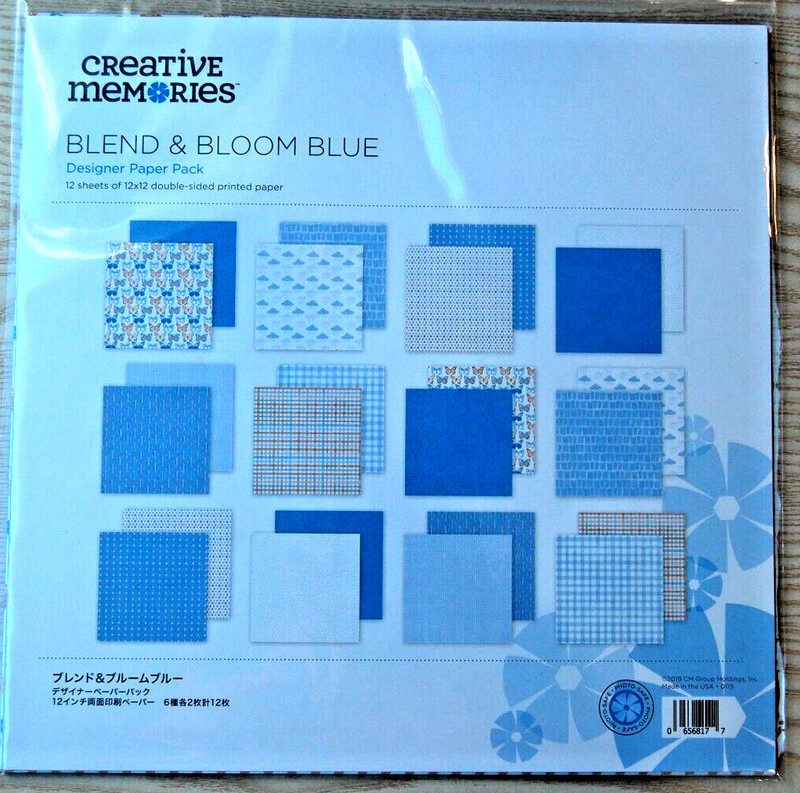 Creative Memories -  Blend & Bloom Blue Designer Paper Pack - Retired NLA