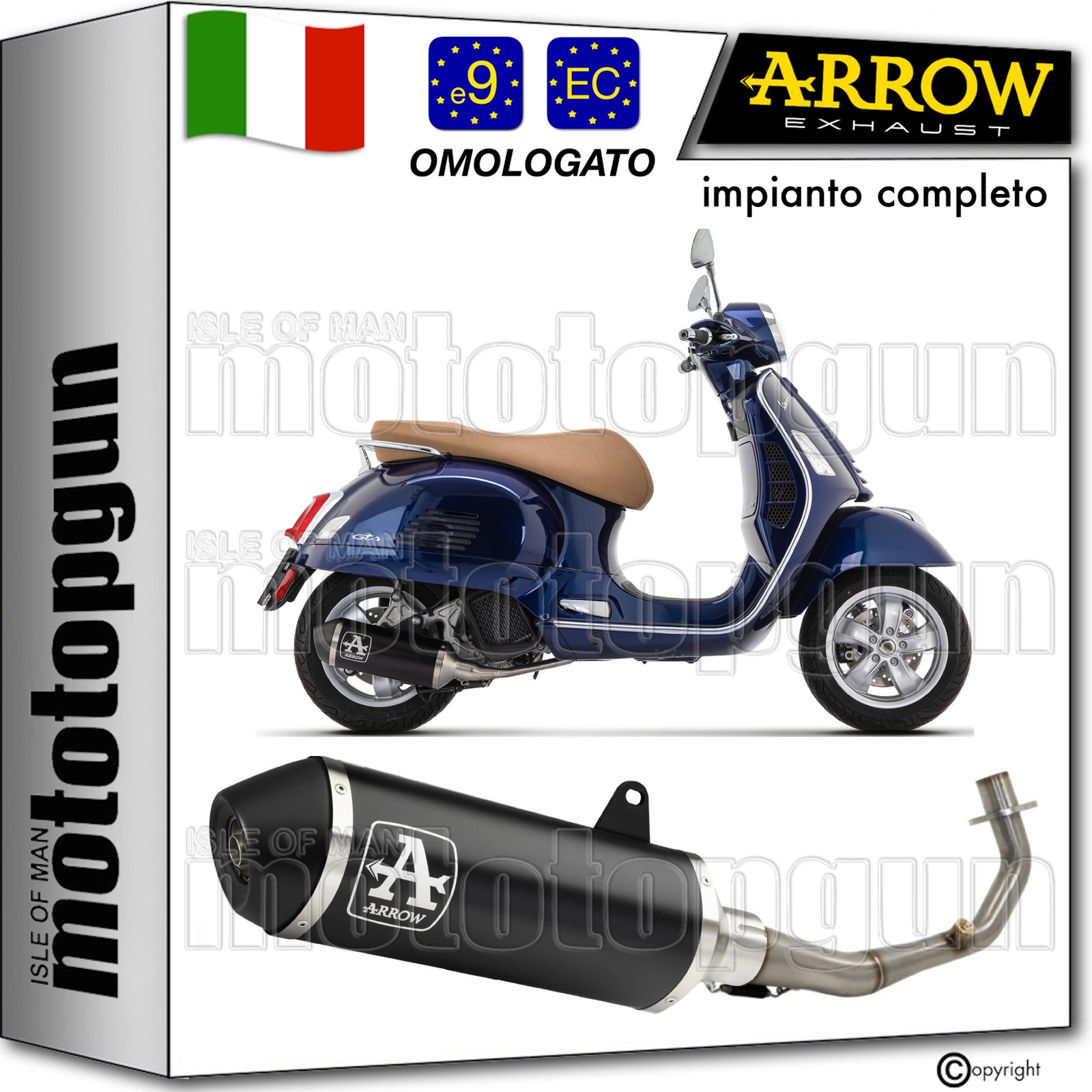 ARROW SCARICO COMPLETO OMO-RC URBAN NERO PIAGGIO VESPA GTS 125 IE 2023 23