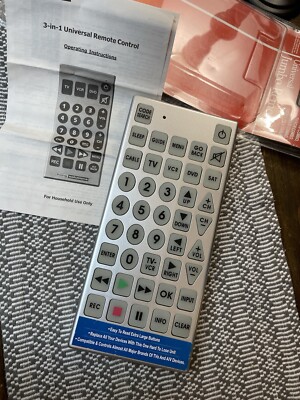 Remote Control Opened Up Jumbo Universal Remote Control Opened Package Cable/Satellite/TV/Media ...