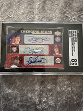 2007 UD Premier triple Auto Hill/Liriano/Hamels GOLD 1/10 SGC8