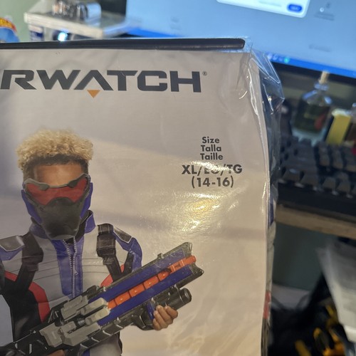 Overwatch Gaming Soldier 76 Halloween Costume NEW XL 14-16 Child - Picture 2 of 14