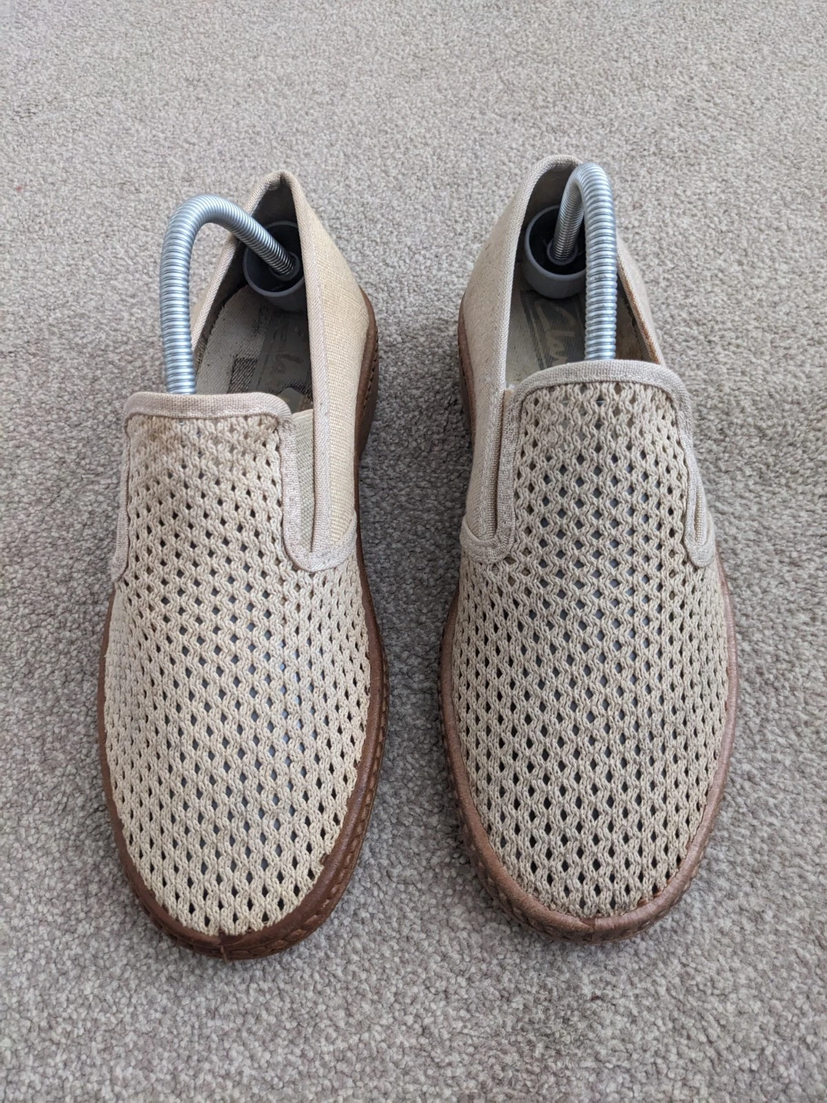 Scarpe slip on donna Clarks beige in tela traforata taglia 7