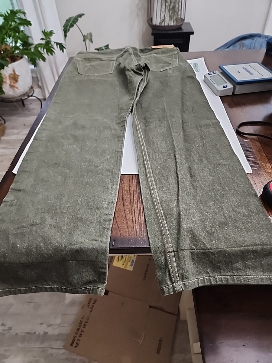 Levis 501 93 Jeans Men 38X34 Green Denim Button Fly Straight Leg