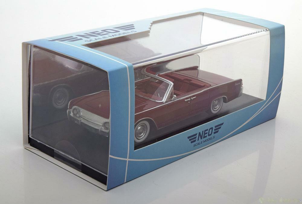 Lincoln CONTINENTAL 53a Convertible Cabriolet 1961 Red 1/43 Neo