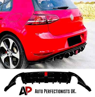 For VW Golf MK7 GTI GTD TSI TDI TCR Style Rear Valance Diffuser Spoiler Body Kit