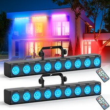 2PCS 9LED RGBW Wall Washer Light 4in1 Stage Light Disco Party Strobe Beam Light