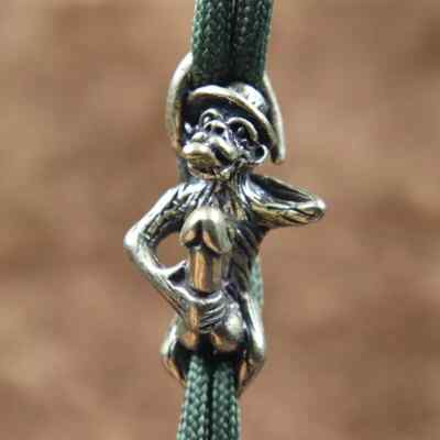 Monkey Brass  Pendant Knife Beads DIY Tool Paracord Lanyard Craft charms