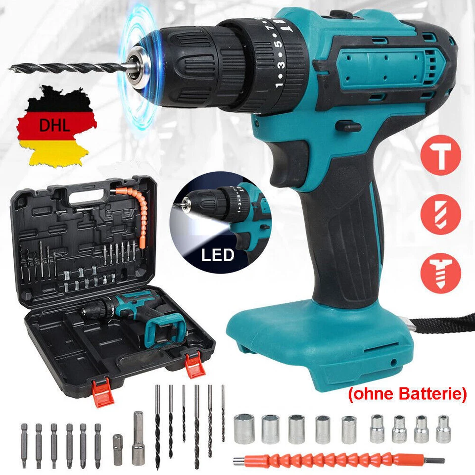 Für Makita 18V Akkuschrauber Akku Schlagbohrschrauber Bohrschrauber Bohrmaschine - Bild 3 von 4